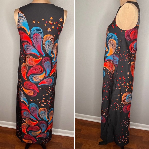 Colorful Maxi Dress Colorful Print Pullover Packable Travel Sleeveless - Picture 5 of 7